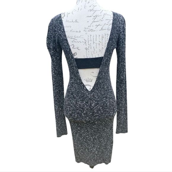 A/X Armani Exchange Gray Open Back Italian Yarn Sweater Dress Size M - Picture 3 of 7